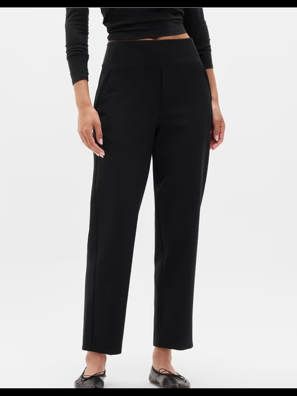 Athleta Pants Womens 8 Black Pull On Endless High Rise Knit Work Travel Office
